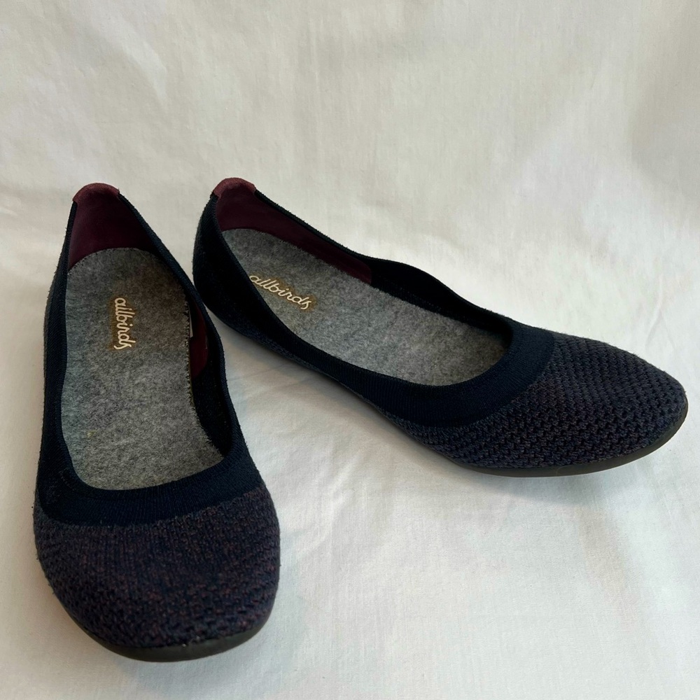 Allbirds Tree Breezer Olympus Blue Limited Edition Ballet Flats. Size 7 1/2.
